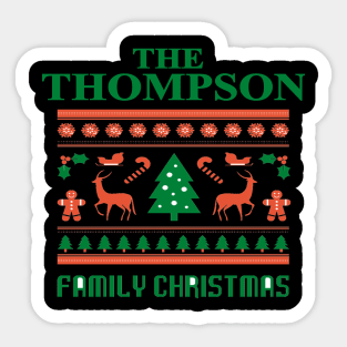 Family Christmas - Groovy Christmas THOMPSON family, Family Christmas T-shirt, Pjama T-shirt Sticker